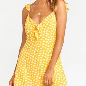 SMYM x Salty Blonde Hula Mini Yellow Sundress